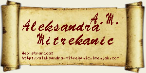 Aleksandra Mitrekanić vizit kartica
